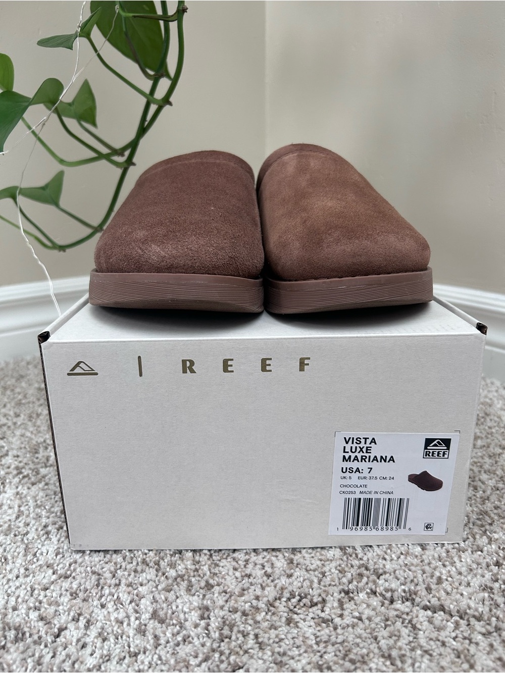 Reef Vista Luxe Mariana Slip-On Clog - Chocolate Brown Suede - Picture 2 of 6